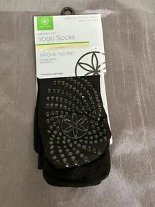GAIAM~TAGLIA UNICA~Calzini Yoga Unisex Neri Grippy Nuovi con etichette - Foto 1 di 2