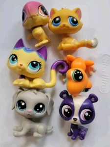 Littlest Pet Shop LPS Dog Cats Frog Panda Bird Lot 6 Pcs 107 349 3332 1570 - Picture 1 of 8