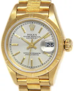 Rolex Datejust President Rinde 18k YG Silber Wandteppich Damen 26 mm Uhr 69278 - Bild 1 von 9