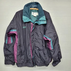 Vintage 90s Columbia Bugaboo Green Colorblock Jacket Size XL Distressed - Picture 1 of 12