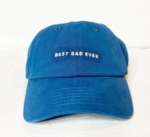 Best Dad Ever Hat Cap Strap Back Blue Fathers Day - Picture 1 of 3