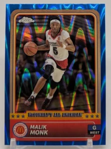 2024 Topps Chrome McDonald's Malik Monk #96 All American Blue RayWave Refractor - Picture 1 of 3