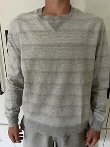 Billy Reid sweatshirt Men’s Size L soft cotton long sleeve subtle stripe - Picture 1 of 10