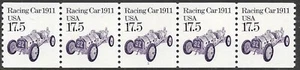 US Stamp #2262 17.5c. Racing Car Coil Strip of 5 Plate # 1 MNH - Foto 1 di 1