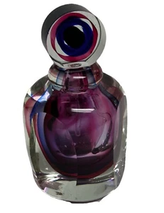 Fifth Avenue Crystal Sommerso Perfume Bottle-Royal Blue/Magenta Pink - Picture 1 of 17