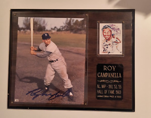 Dodgers Roy Campanella Signed Framed 8x10 on Plaque with COA