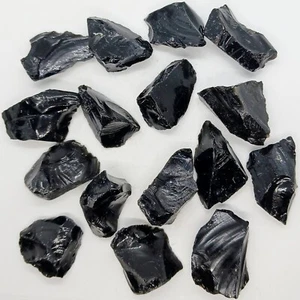 Obsidiana cruda 1/2 lb obsidiana negra vidrio volcánico natural cristal piedra curativa - Imagen 1 de 6