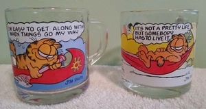 Lote de tazas de vidrio Garfield vintage de 3,5" McDonald's Jim Davis Odie - Imagen 1 de 3