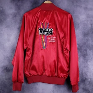 Vintage 90s Casino Magic Biloxi Mississippi embroidered nylon jacket - Picture 1 of 5