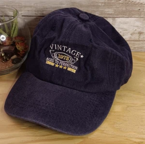 Navy Vintage Retro 1973 Baseball Cap New Aged to Perfection Hat New No tags - Picture 1 of 2
