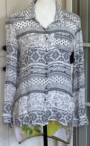 Aratta Silent Gourney Blouse Womans Size. small Button-Up Tunic High Low - Picture 1 of 7