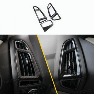 ABS Carbon Fiber Look Dashboard Air Conditioner Vent Trim For Ford Focus 2012-14 - Picture 1 of 4