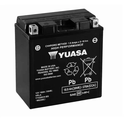 YTX20CH-BS BATTERIA YUASA SIGILLATA KAWASAKI VN Vulcan Classic 1500 1999 Foto 1 de 3