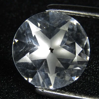 Impresionante topacio blanco natural de 5,82 quilates 12 mm redondo corte estrella piedra preciosa suelta Brasil Foto 1 de 3