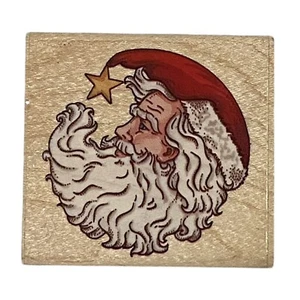 Gummistampede Cynthia Hart Weihnachtsmann Profil Gummistempel Holzhalterung - Bild 1 von 4