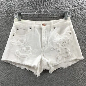 American Eagle Outfitters Cut-Off Shorts Womens 4 (actual 28x2.5) White Mid Rise - Picture 1 of 21