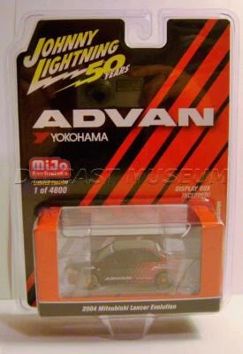 2004 '04 MITSUBISHI LANCER EVO MIJO ADVAN YOKOHAMA JOHNNY LIGHTNING DIECAST 2019 - Image 1 of 2