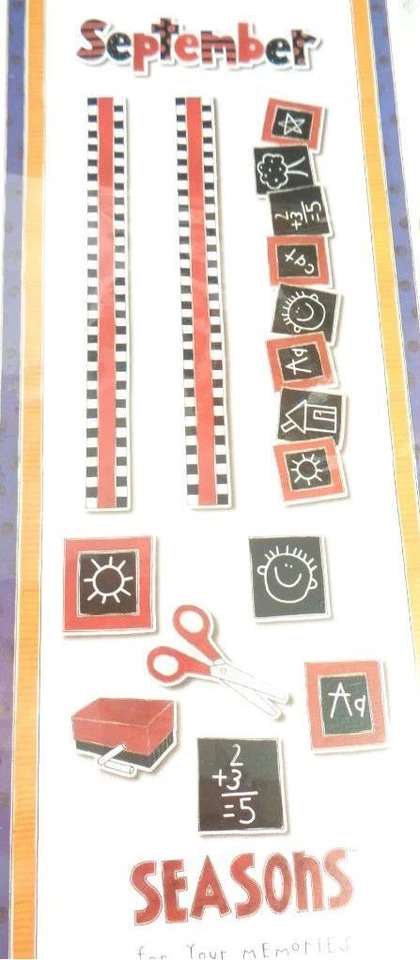 Tarjeta de álbum de recortes My Mind's Eye SEPTIEMBRE Seasons Pack adornos Foto 1 de 1