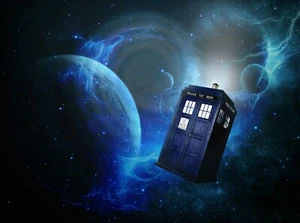 Dr Who Tardis Space Moon Top Tv Series Large Art Framed Canvas Picture 20x30" - Picture 1 of 1