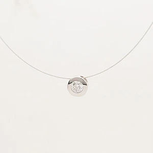 Solitär Brillant Anhänger 750er Gold Zargenfassung 0,27ct E/SI1 - Bild 1 von 2