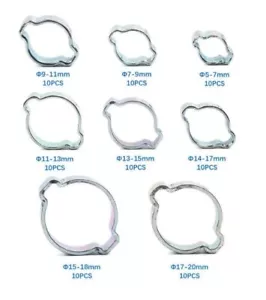 10 PIEZAS Abrazaderas de oreja dobles O Clips Combustible Gasolina Aire Agua Manguera Tubo Clip de acero - Imagen 1 de 9