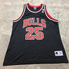 90s VTG STEVE KERR Champion CHICAGO BULLS Size 52 XXL Jersey OG Black NBA Mint