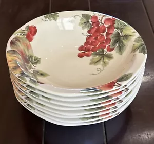 8 Rimmed Bowls 7 3/4” RARE VINTAGE GRAPE Royal Doulton MINT - Picture 1 of 10