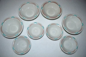 8 Shenango Bowls (4) Berry Bowls & (4) Chili/Cereal ECLIPSE Turquoise Pink - Picture 1 of 7