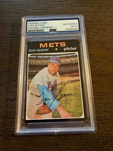 Tom Seaver NY Mets 1971 Topps signed autographed baseball card PSA AUTO - Picture 1 of 1