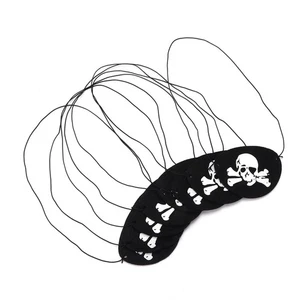 36pcs Pirate Eye Patch Black Felt White Skull Halloween Theme Decoration For - Picture 1 of 22