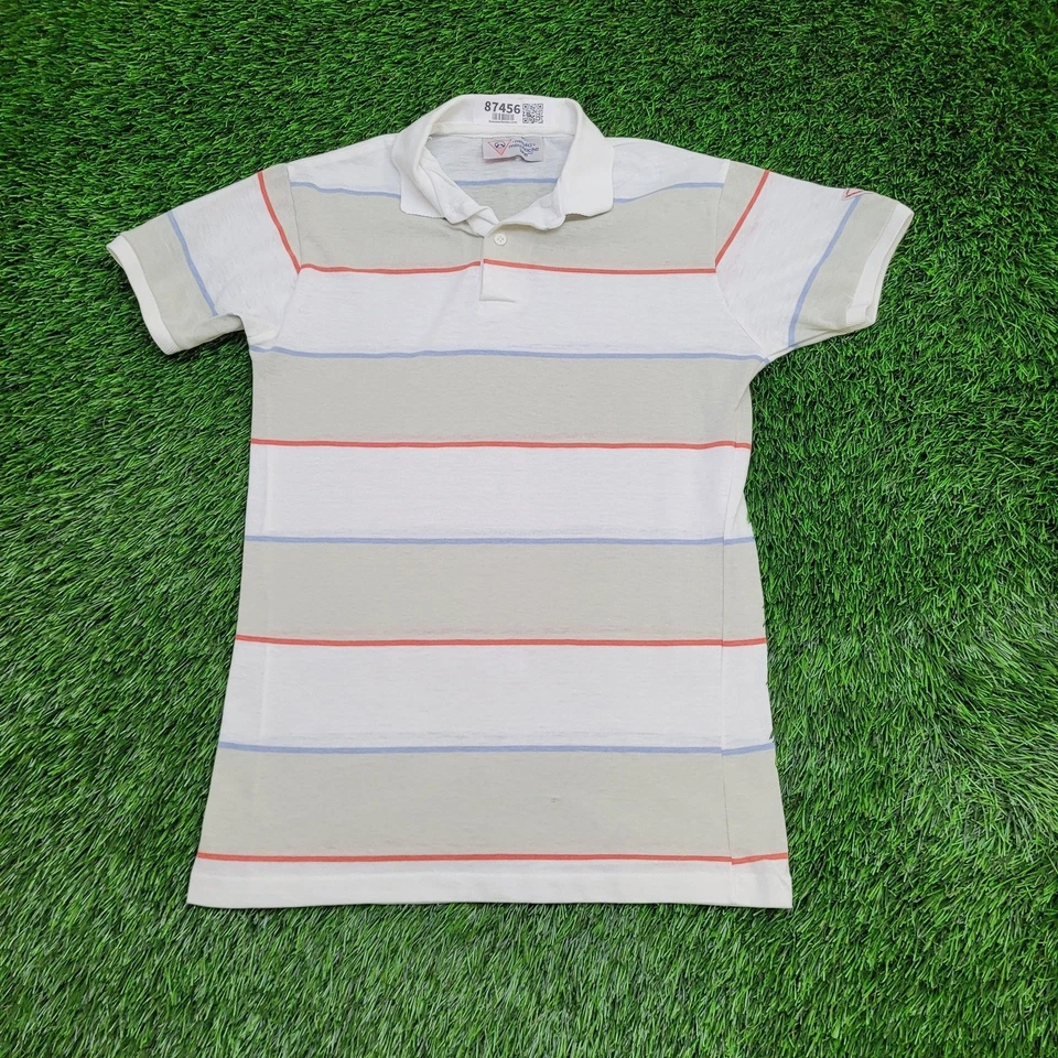Vintage 90s MOD Stripes Polo Shirt Womens XS/S 17x27 White - Image 1 of 4