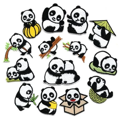 14 Pcs Panda Embroidery Patches Applique for Jeans T-Shirt Jacket Backpacks - Image 1 of 4