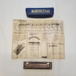 Vintage M HOHNER Blues Harp KEY C Harmonica Blue Case - Picture 1 of 13