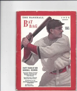 1924 Bat Bag Baseball Dope record book magazine Babe Ruth Ty Cobb VG tape spine - Picture 1 of 2
