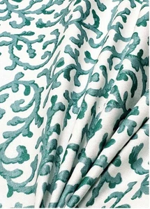 Waverly Screen Print Savoy Country Elegance Green Cotton Fabric Material 7 Yards - Picture 1 of 9