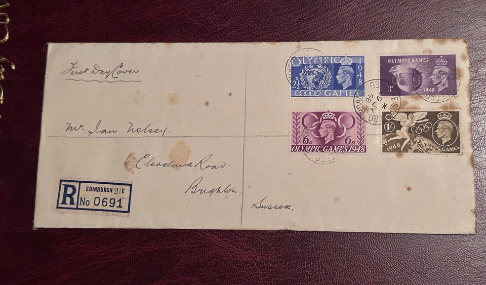GB KGVI JUEGOS OLÍMPICOS 1948 FDC CUBIERTA REGISTRADA EDIMBURGO (ver fotos) Foto 1 de 3