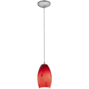 Access Lighting 28011-1C-BS/RUSKY Merlot Pendant Brushed Steel - Picture 1 of 5