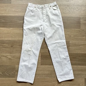 Vintage Wrangler Jeans Women 14 White 13MWTM Western Riveted USA High Waist - Picture 1 of 14