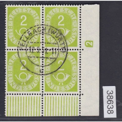 Lote 1951, Mich.-Nr.: 123 Sellado DZ 2 Esquina 4er Verificado Informe - Imagen 1 de 3