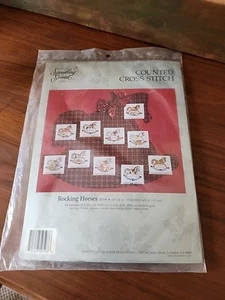 Something Special Candamar Counted Cross Stitch Kit Rocking Horses 10 pc 4” x 3” - Picture 1 of 8