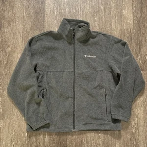 Chaqueta polar Columbia cremallera completa gris para hombre mediana al aire libre senderismo informal - Imagen 1 de 5