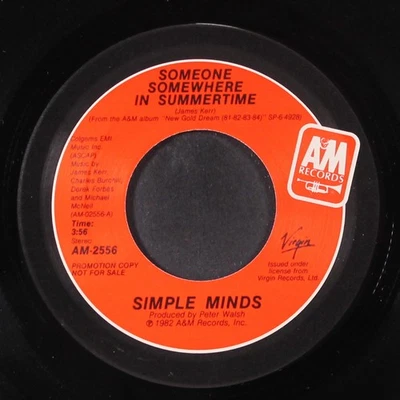SIMPLE MINDS: someone somewhere in summertime A&M 7" Single 45 RPM - Image 1 of 2