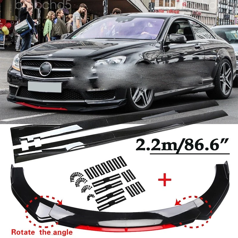 For Mercedes-Benz W216 CL63 CL65 AMG Front Bumper Lip Splitter Side Skirts - Imagem 1 de 4