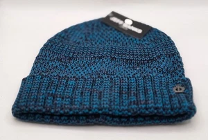 Jeff Banks Herren Melange Struktur Beanie In Blau Einheitsgröße Brandneu - Bild 1 von 9