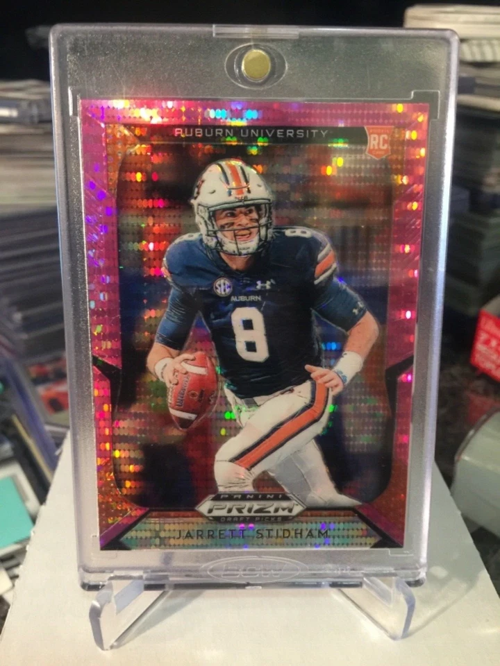 2019 prizm pink pulsar ref rc jarrett stidham patriots auburn non auto brady out - Image 1 of 1