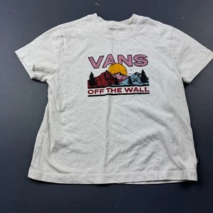 Vans Kids T-Shirt Medium 10-12 White Graphic Tee Mountain Sunset Design - Picture 1 of 10