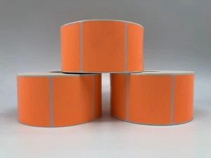 2.25 x 2.00 Direct Thermal Labels - 1,200 per Roll - Orange [ 6 Rolls ] - Picture 1 of 1