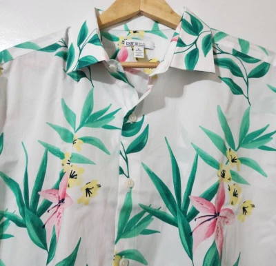 Bar III Shirt Mens 17-17.5 Slim Stretch Long Sleeve Floral All Over Print NEW - Image 1 of 4