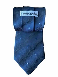 Vintage Classic Blue Mix Pattered Men's Tie / Cravat/ Widest Part : 4” - Picture 1 of 5