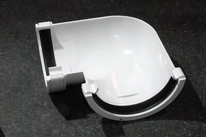Polypipe Rainwater Gutter Bend 90 deg Angle RR103W 112mm Half Round White - Picture 1 of 1